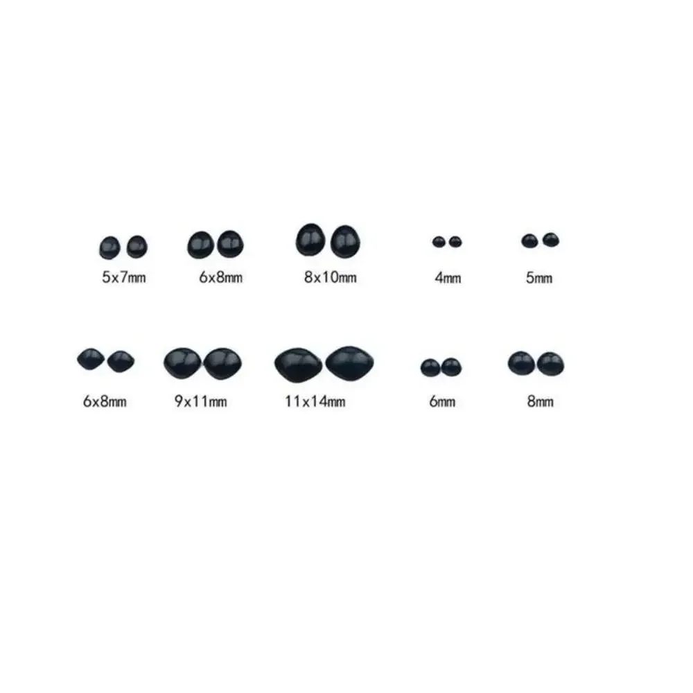 20-500 pçs preto diy animal globo ocular/nariz panda urso capivara cão boneca olho/nariz plástico segurança artesanato brinquedos acessórios