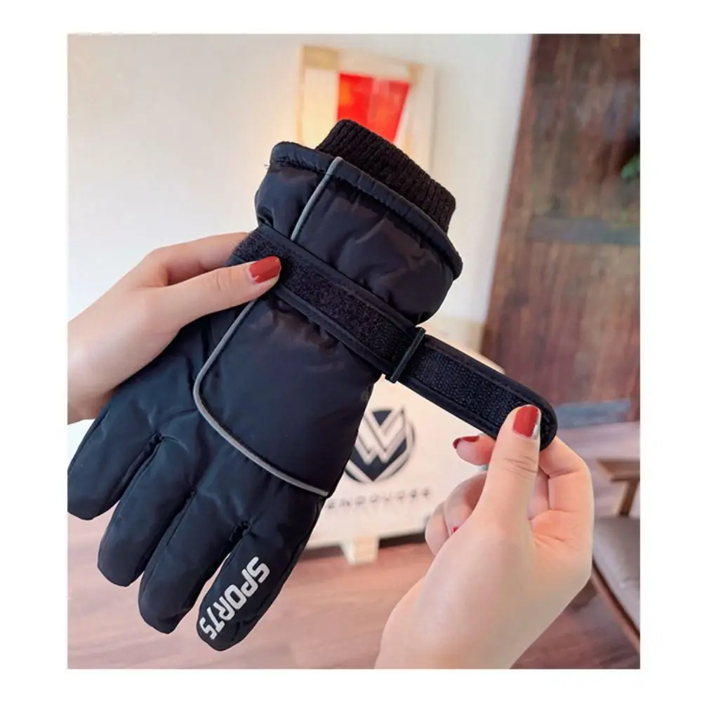 Portable Winter Warm Touchscreen Ski Gloves Windproof Non-slip Outdoor Plush Mittens Snow Snowboard Thicken Cycling Gloves