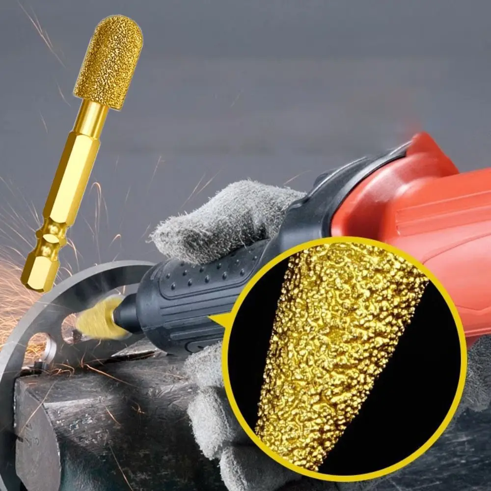 ดอกสว่านโรตารี่เคลือบอะดาสมาส ด้ามหกเหลี่ยม เครื่องมือขัดที่มีประสิทธิภาพ เทคโนโลยีการเชื่อมด้วยความร้อนสูง ชุดเครื่องมือโรตารี่อะดาสมาส