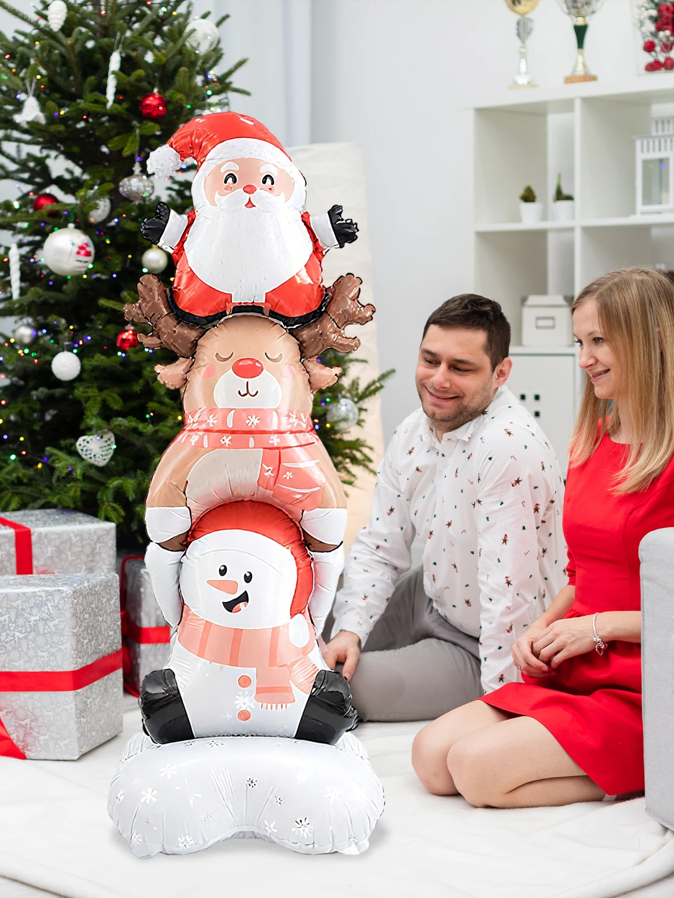 1 قطعة عيد الميلاد الألومنيوم احباط بالون سانتا كلوز الجوز الجندي ضوء الشارع بالون ، عيد الميلاد موضوع الديكور ، عطلة الديكور #2