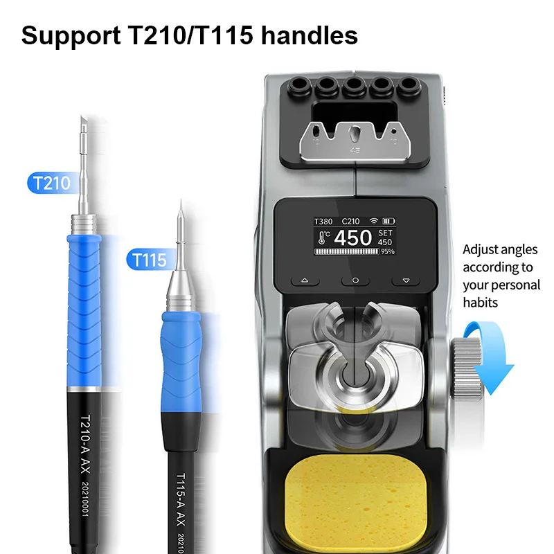 JC AIXUN T380 80W Portable Smart Welding Station for Mobile Phone Electronic Repair Support T210 T115 Soldering Handle Tip