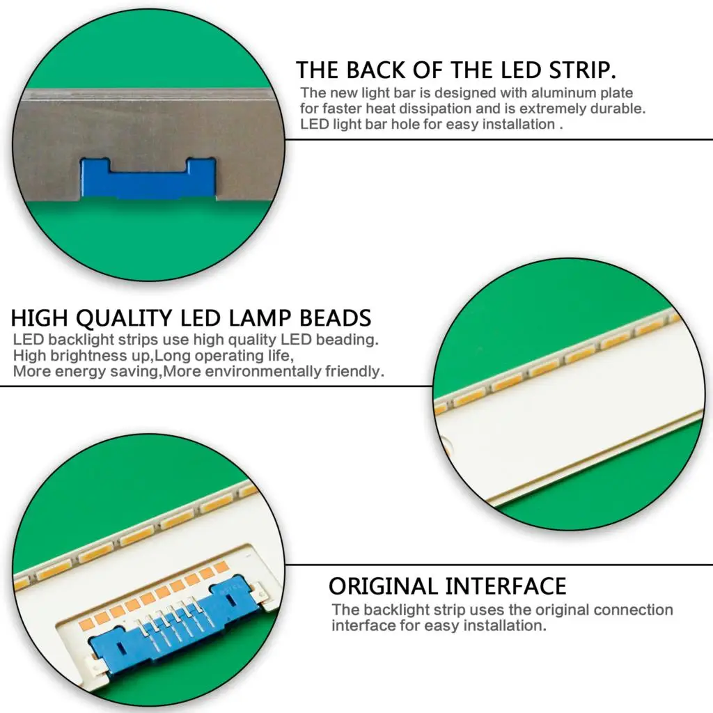 Tira conduzida luz de fundo para Samsung 65 "TV UN65MU8000 UN65MU800D UN65MU8500 BN96-42352A BN96-42351A V7MU-650SMA-R0 V7MU-650SMB-R0