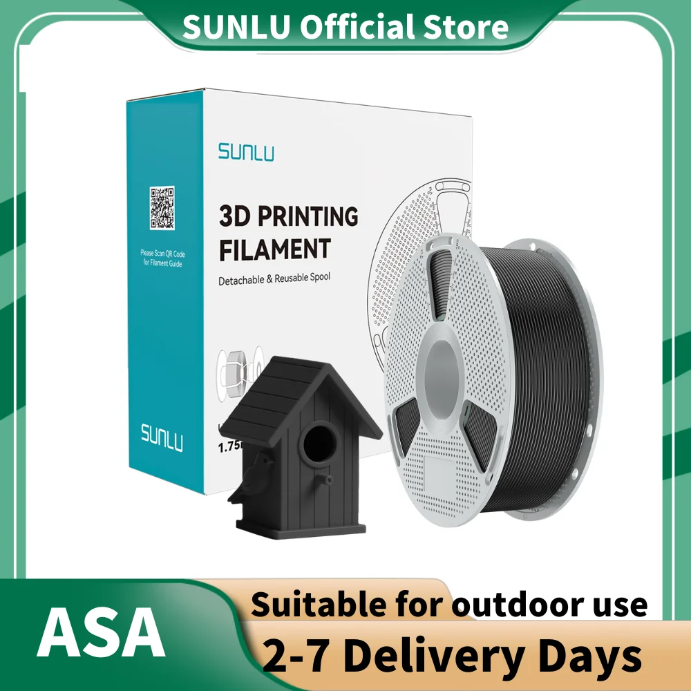 خيوط SUNLU ASA 1.75 مم 1 كجم (2.2 رطل) خيوط طابعة ثلاثية الأبعاد صعبة مقاومة للأشعة فوق البنفسجية/المطر/الحرارة من الاتحاد الأوروبي/الولايات المتحدة/المملكة المتحدة #1