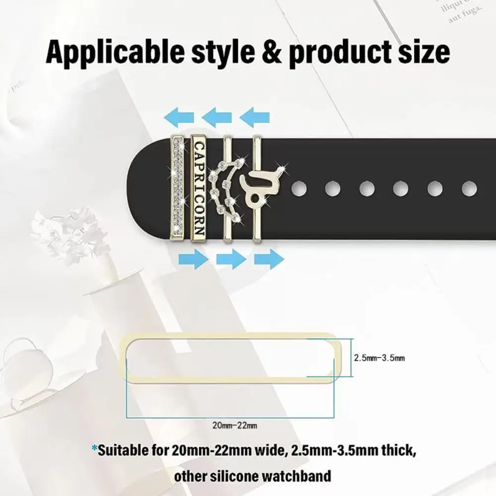 Metal Twelve Constellations Strap Accessories Decorative Ring Fashion Decorative Tool Watch Band Ornament for Apple Watch Band