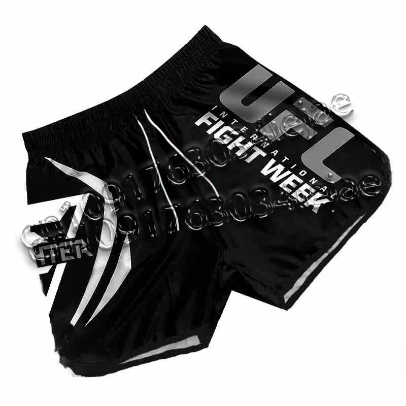 Pantaloncini da boxe Muay Thai UFC 2025 da uomo Serie Pantaloni sportivi da combattimento Tuta da allenamento da combattimento - Attrezzatura da combattimento leggera e confortevole