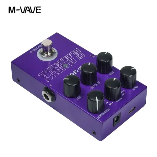 Imagen 2 del producto Unidad de efecto de retardo de M-VAVE, reverberación/sobcarga/distorción/claro/excitación, guitarra eléctrica, unidad de efecto de bloque único multifuncional