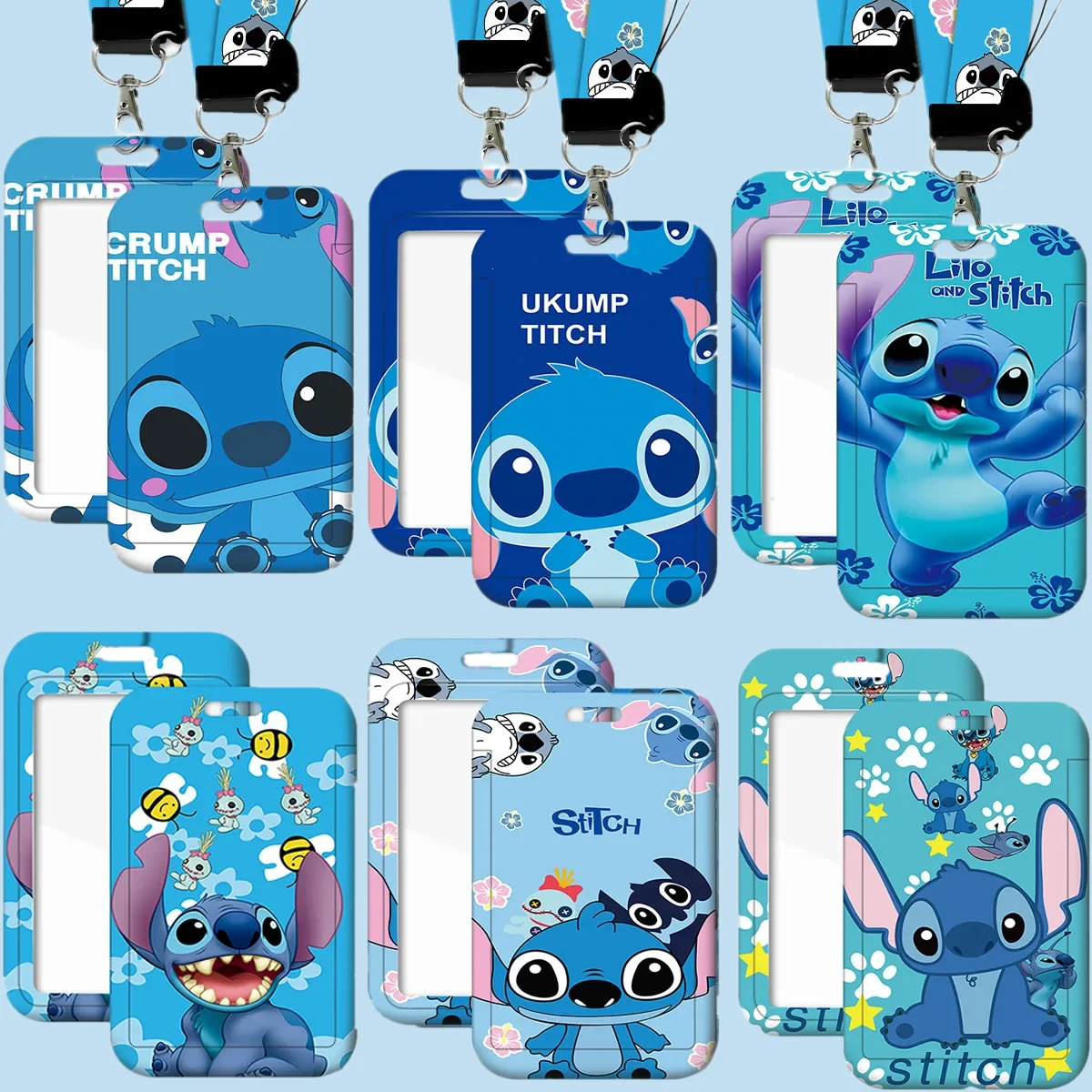 

Disney Stitch Cartoon Animation Lanyards for Keys Chain ID Credit Card Cover Pass Mobile Phone Charm Neck Strap Badge Holder