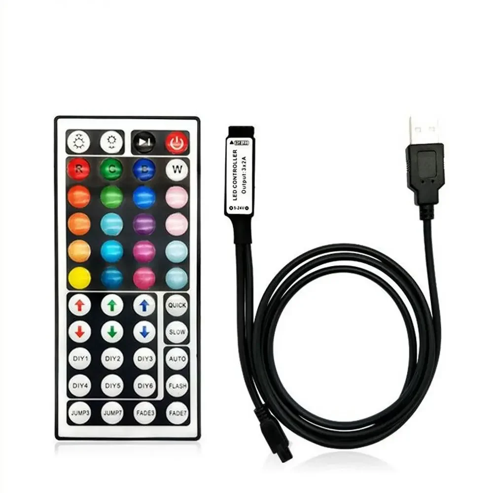 Kontroler LED RGB USB 3/24/44Keys DC 5V 12V Pilot na podczerwień do taśm LED SMD 3528 5050 RGB