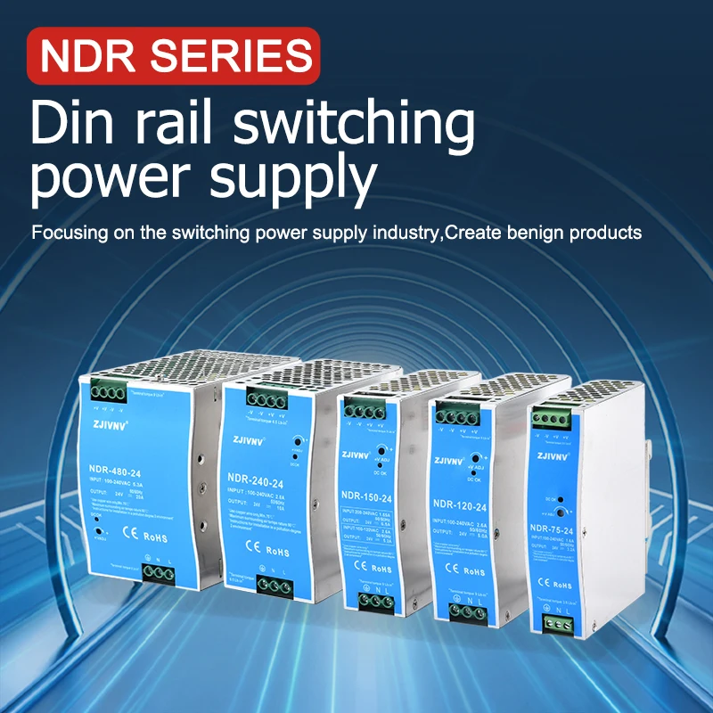 NDR-75 NDR-120 NDR-150 NDR-240 NDR-480 Din Rail Switching Power Supply AC-DC