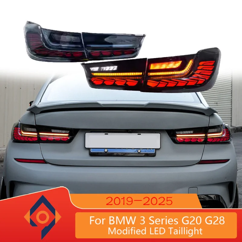 For BMW 3 Series G20 G28 G80 Taillight Assembly Modification 2019-2023 LED Dragon Scale Running Water Turn Signal Plug And Play
