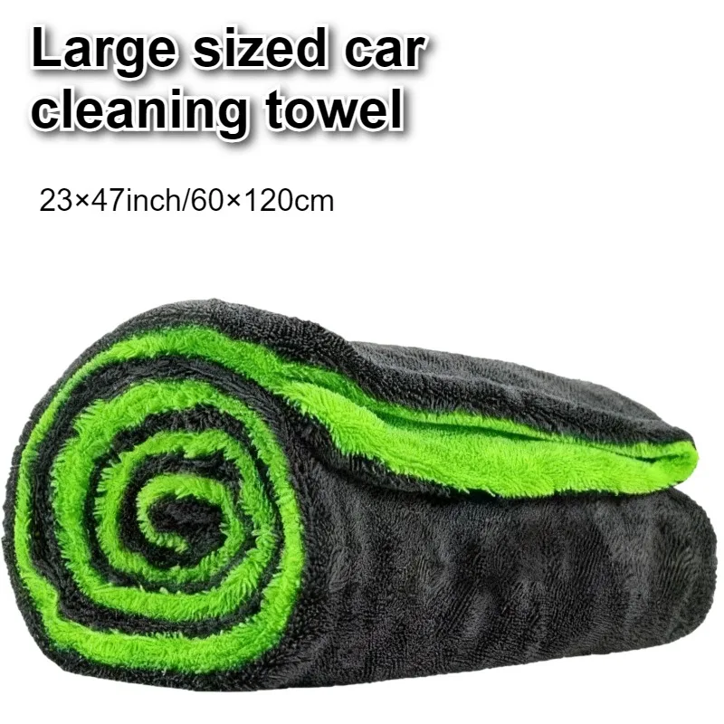 

Ультра-толстое сушильное полотенце 23 × 47 дюймов для автомобиля/мотоцикла, большие размеры 60x120 см, ткань для чистки, мягкое высокопоглощающее полотенце для детализации автомобиля