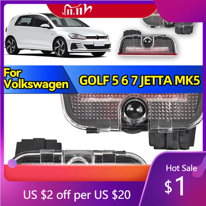

Polo Golf MK6 7 8 Passat B6 для VW VOLKSWAGEN 2026 Горячие светодиодные лампы внутренней двери автомобиля Предупреждающая лампа для VW Golf 5 6 7 Jetta MK
