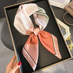 Wrist Wrap Luxury Brand 100% Real Silk Square Scarf Women Headband Neckerchief Shawl Bandana Scarves Kerchief Mulberry Hijab