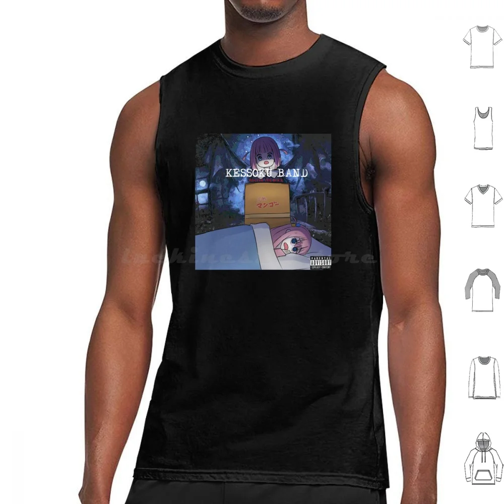 Kessoku-Nightmare Tank Tops Vest Sleeveless Bocchi The Kessoku Kessoku Band Anime Japan Japanese Distortion Parody Meme