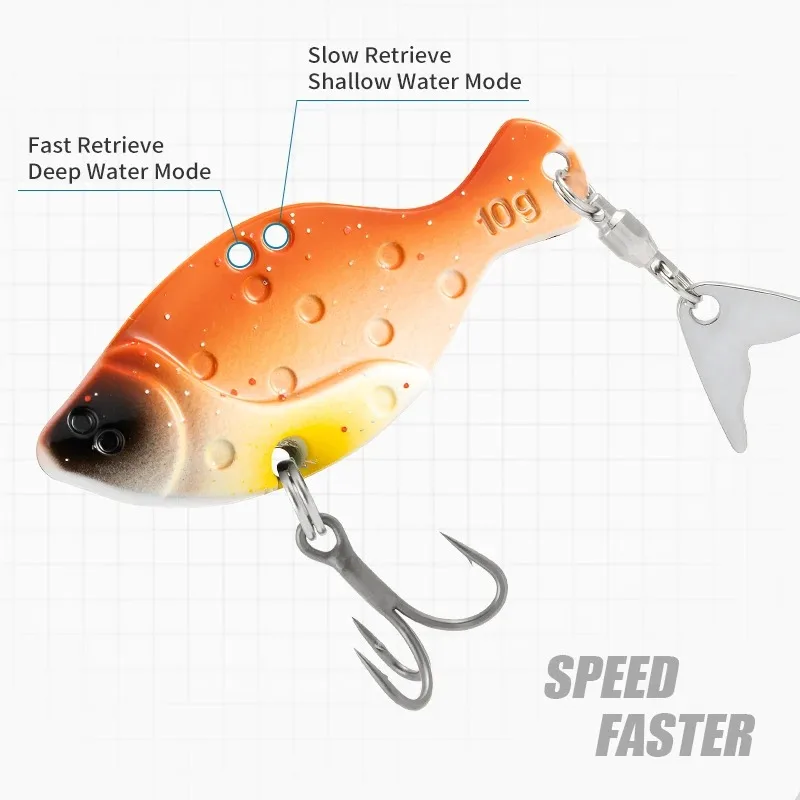 

5PCS VIB Tail Metal Spoon Lure Kit Long Cast Instant Swimming Action Hard Bait for Bass Perch Trout