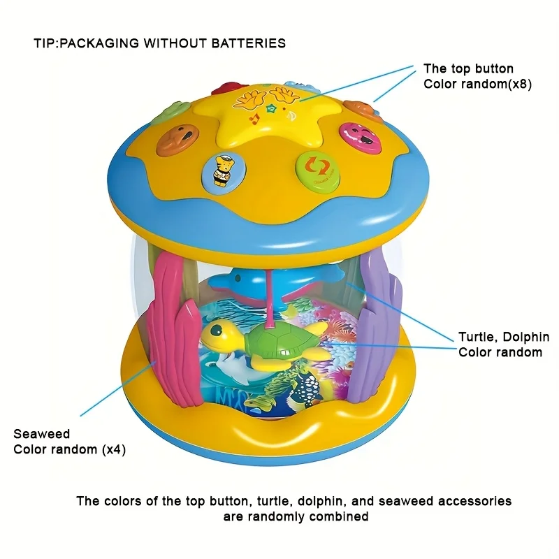 子供用多機能ハンドドラムおもちゃ回転投影照明音楽、幼児ドラムタッピングパズル早期教育玩具
