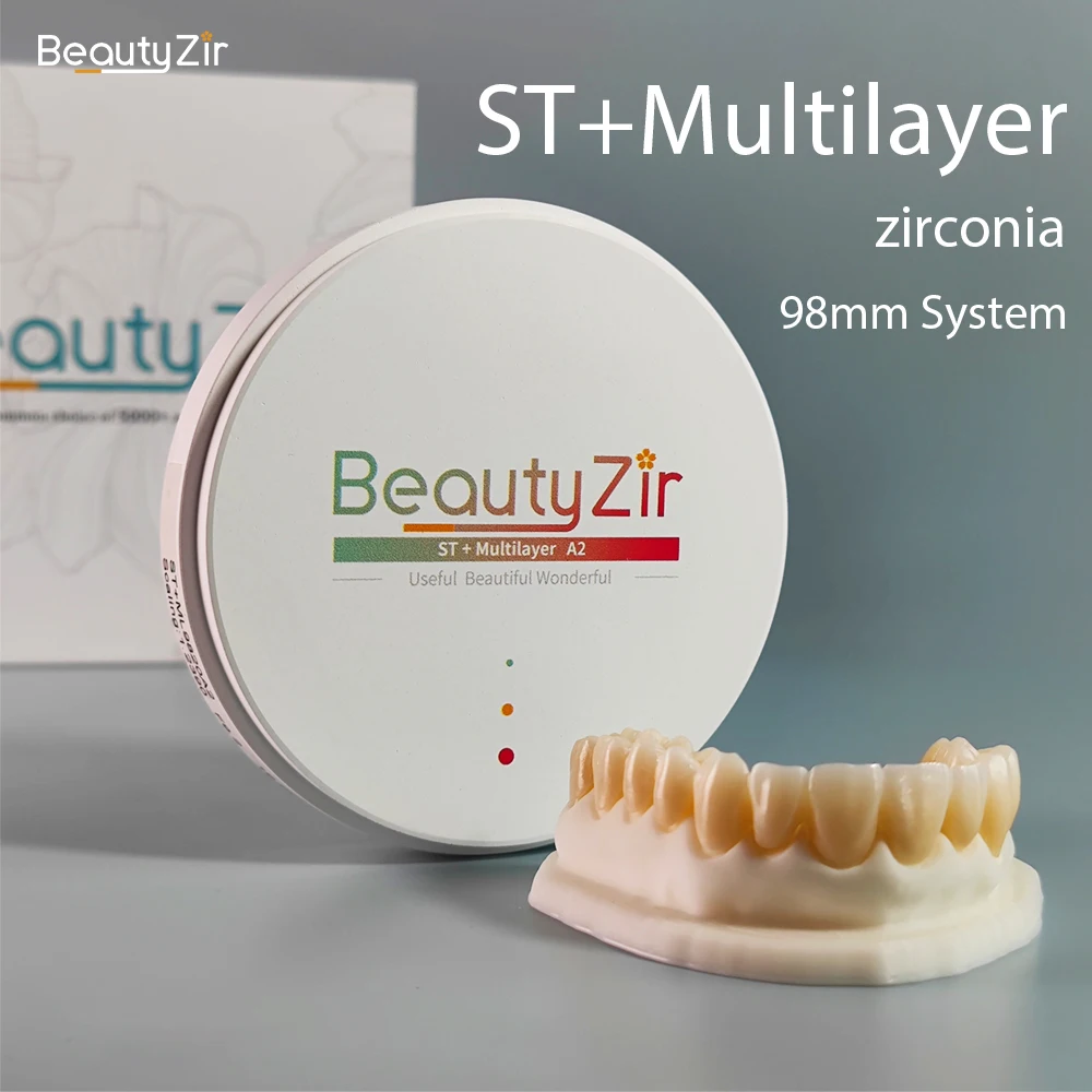 Dental Zirconia Blocks ST+Multilayer 98mm Open System CAD CAM Beautyzir