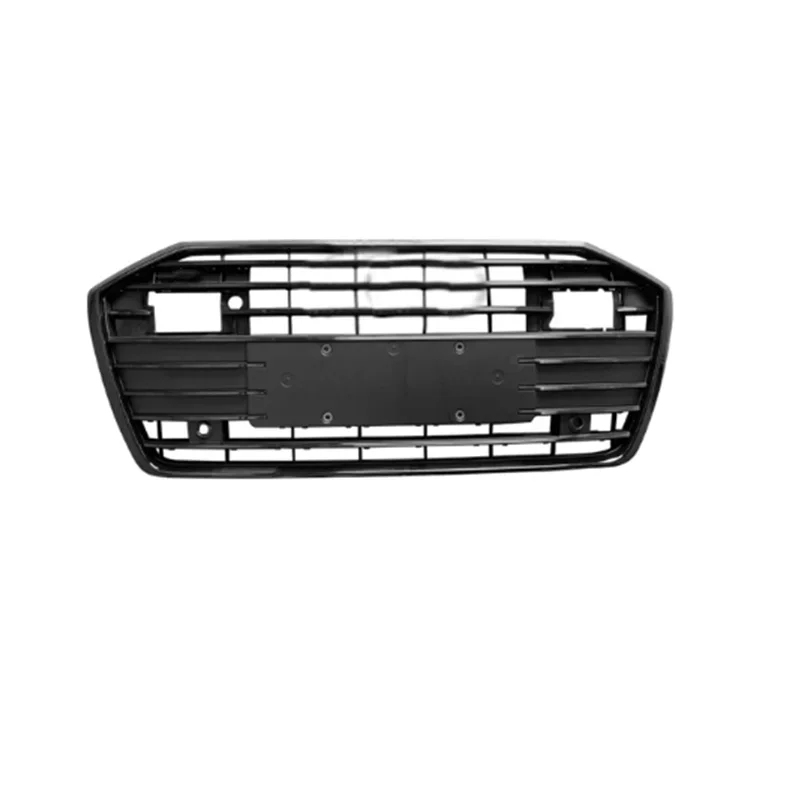 Black Car Front Bumper Grille Racing Grill with ACC Hole For Audi A6 C8 2019 2020 2021 2022 Upgrade S6 Car Auto Parts