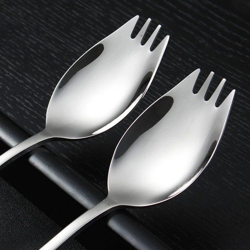 304 Stainless Steel Fork Household Spork Spoon One Salad Spoon Cake Fruit Fork Western Fork Tableware