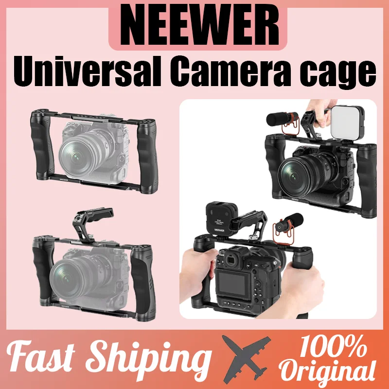 

Универсальная клетка для камеры NEEWER CA016 для Sony Nikon Canon Fuji Panasonic с основанием типа Arca и комплектом верхней ручки CA007 для камеры
