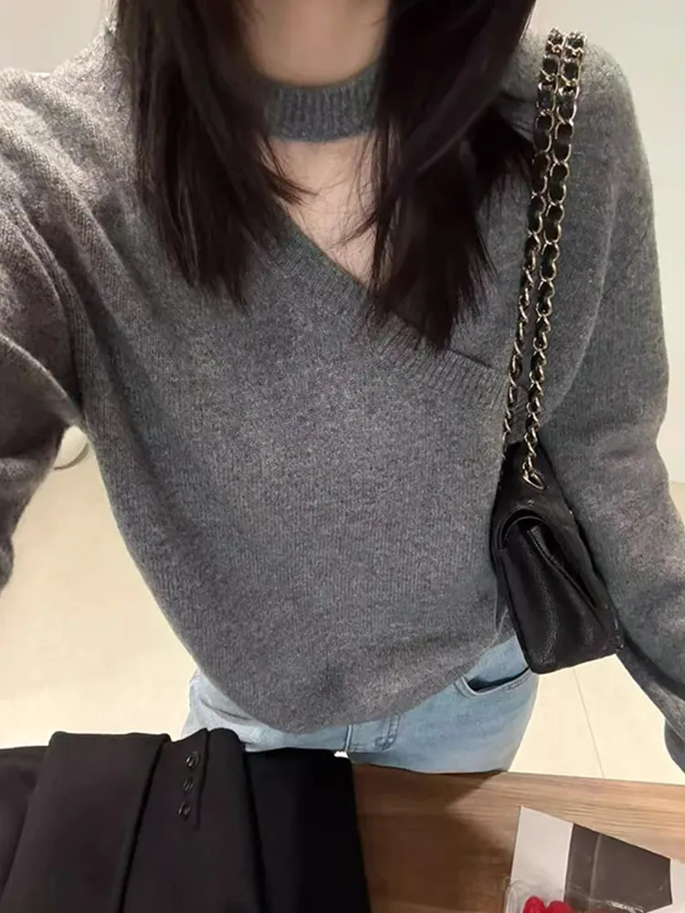 Comfortable Woolen Long Sve Crew Ne Layering irt Faionable Casual Leisure EleBasic Sle Commute Edition Pure Color