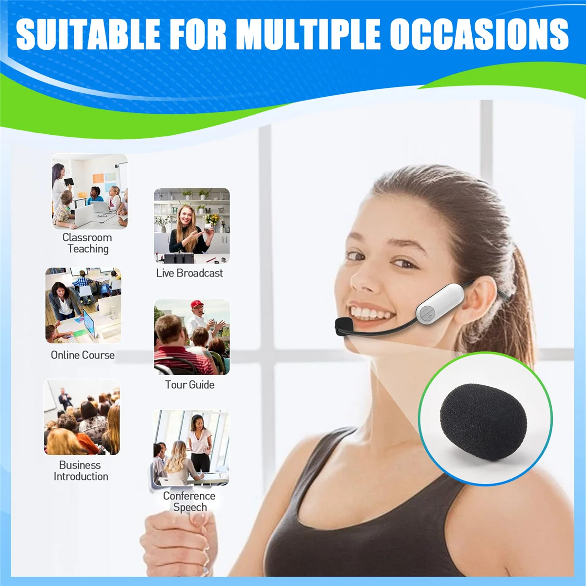 

【Limited-Stock!】100Pcs Microphone Headset Grill Windshield Sponge Foam Black Mic Cover 30mmx8mm
