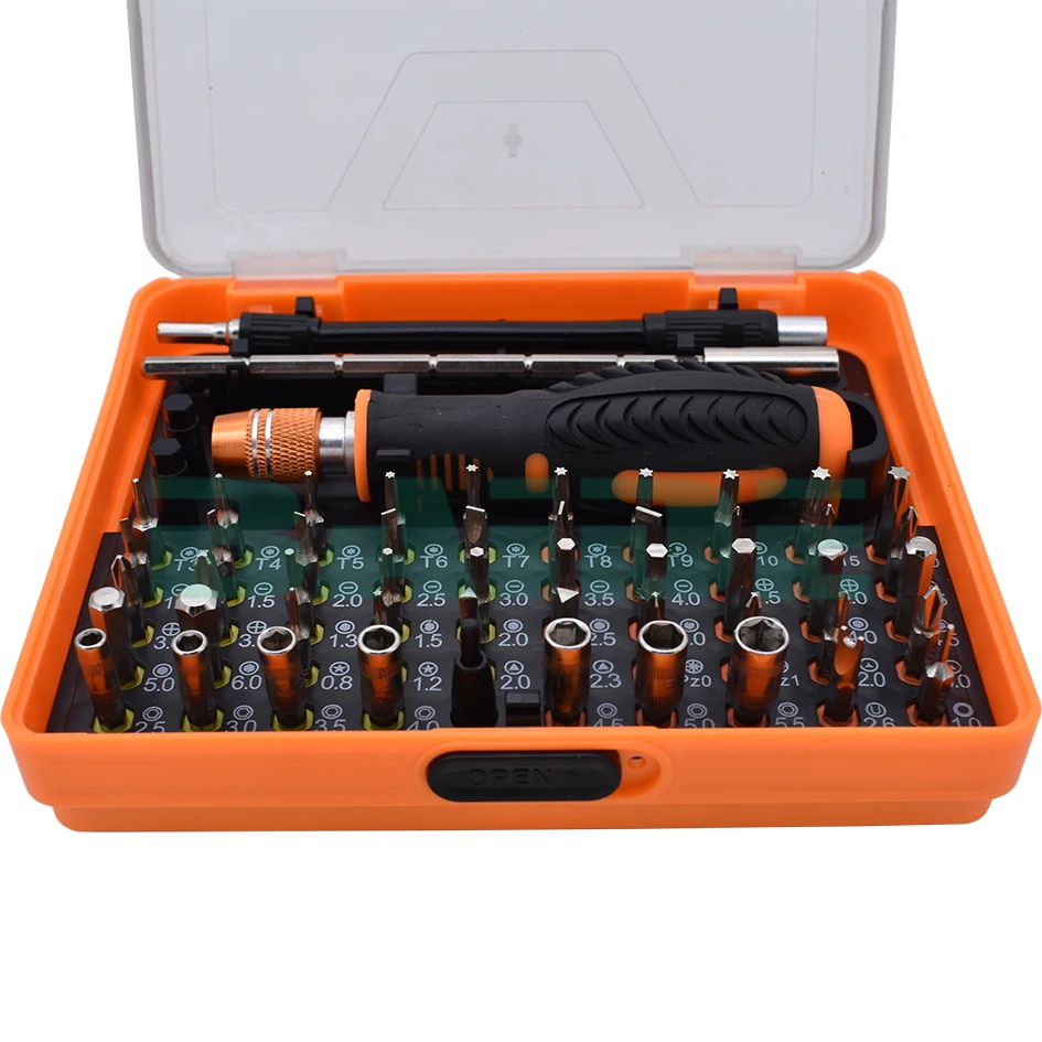 53 in 1 Precision Screwdriver Set with Torx Hex Phillips Slotted Y Pentalobe Magnetic Combination Screwdriver Bit for Cellphone