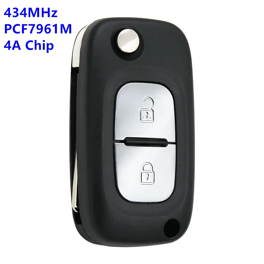 

KEYECU Replacement Flip Remote Key Fob 2Buttons 433MHz PCF7961M for Renault 2013-2017 Symbol Megane 3 Captur Kadjar CWTWB1G767