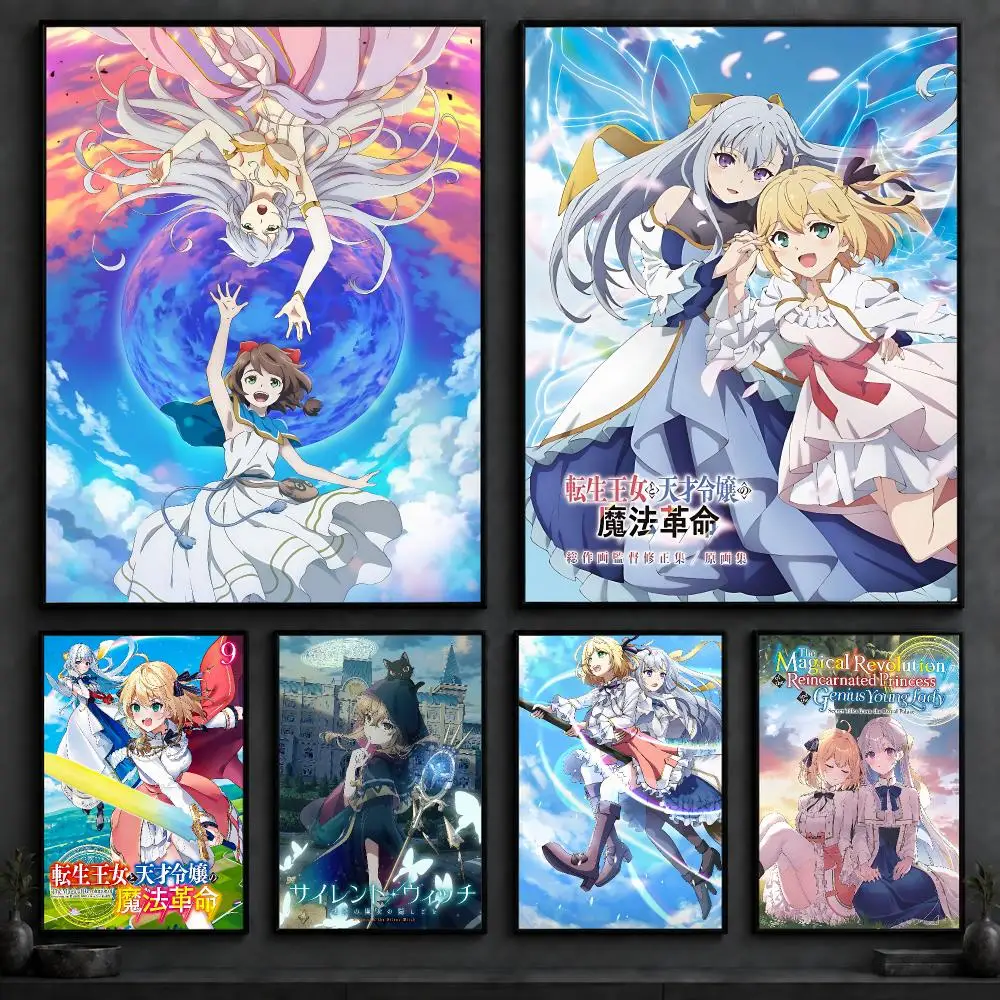 Anime T-The Magical Revolution of the ReincarnatedS Poster Art  Self-Adhesive No Glue Residue Wall Decor for Bedroom Living Room