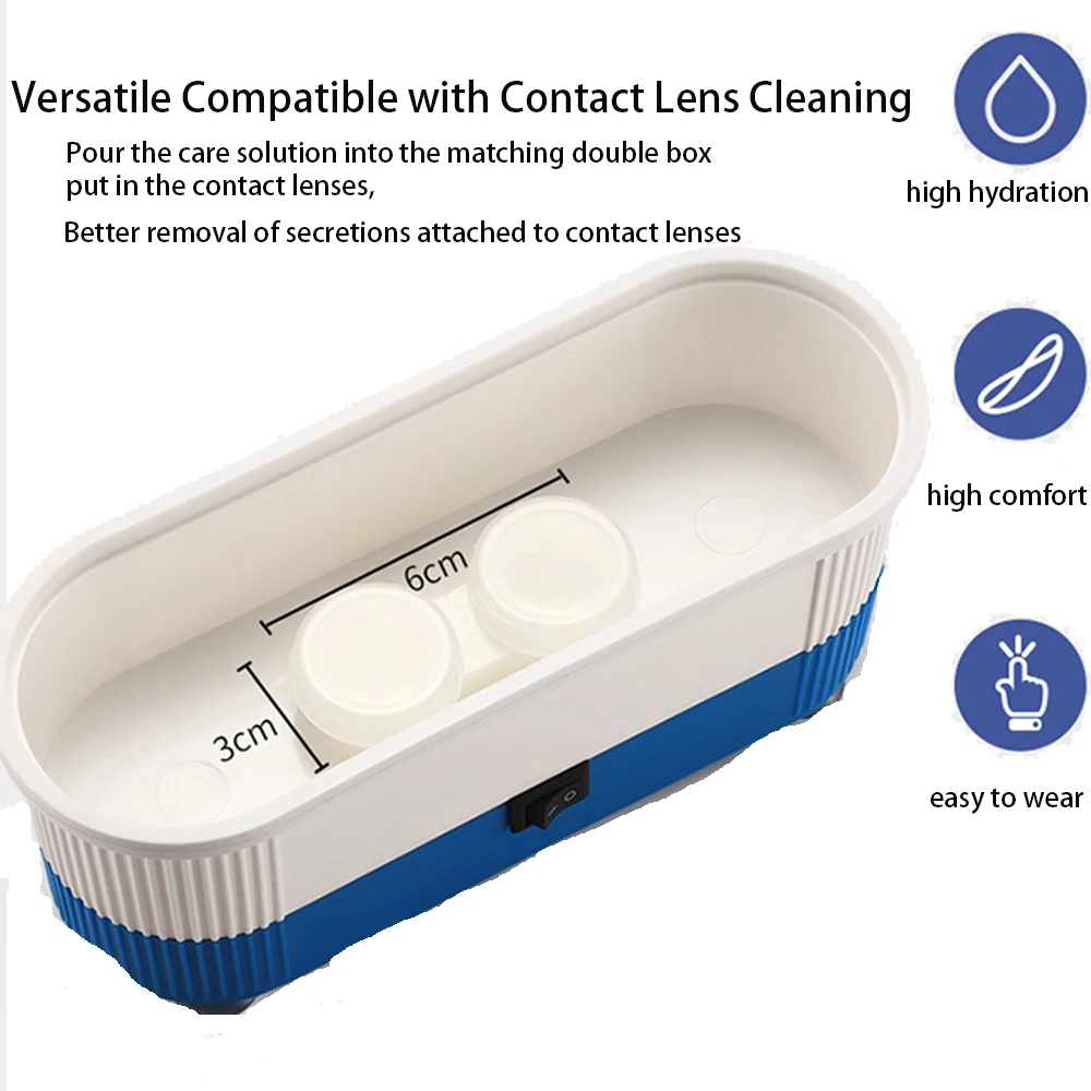 Portable Ultrasonic Cleaning Glasses Jewelry Watch Contact Lenses High Frequency Vibration Battery Washing Machine Ring Brush