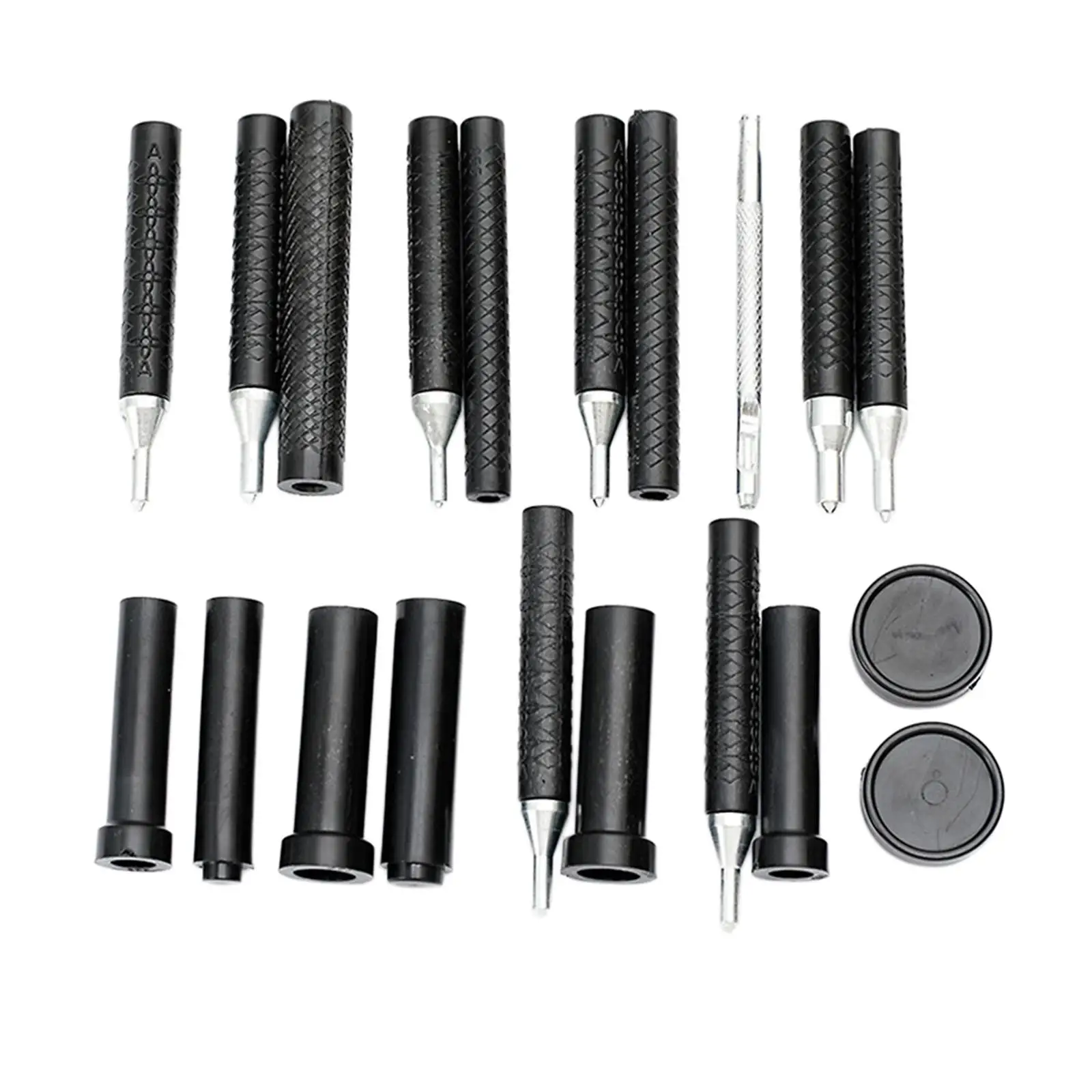 DIY Leather Craft Punch Tool Kit with Base for Installing Rivets Snaps Press Studs Buttons