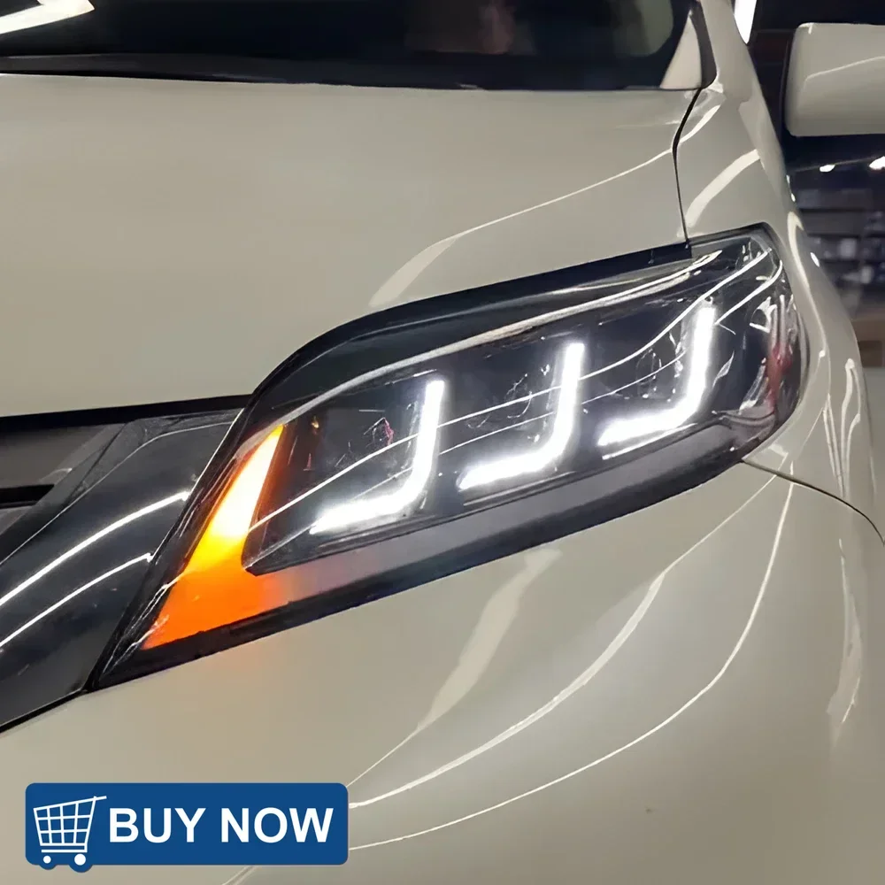 Reflektory samochodowe do Toyoty Sienna 2011-2020 Led przednie lampy samochodowe aktualizacja zespołu wysoka konfiguracja akcesoria do obiektywów projektora