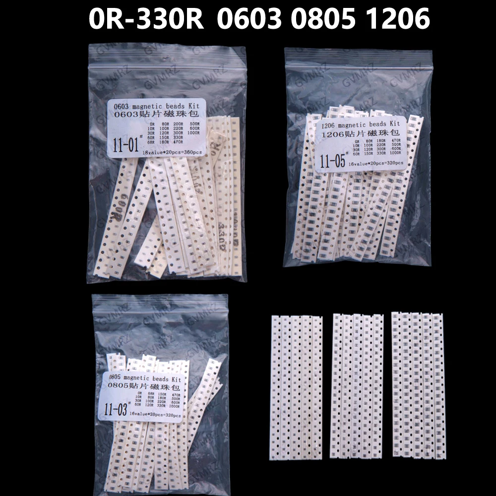 18Values 16Values 0r-330r 0603 0805 1206 SMD ferrite beads SMD 0r 150r 47r 10r 150r 300r 100r 120r 330r 0805 1206