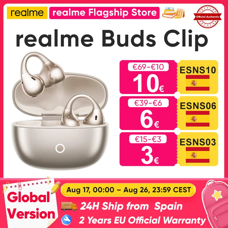 realme Buds Clip 2026 nuevos auriculares OWS con IA, 85 dB, 36 horas de autonom…