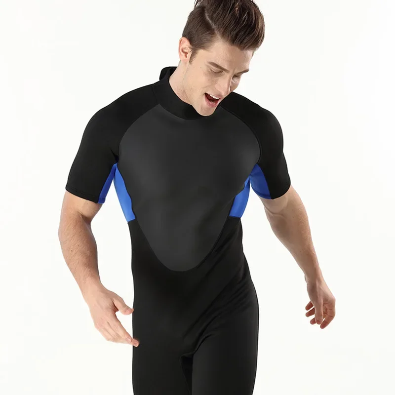 

Breathable short-sleeved shorts elastic smooth close-fitting training swimsuit adult surfing suit men's free diving suit