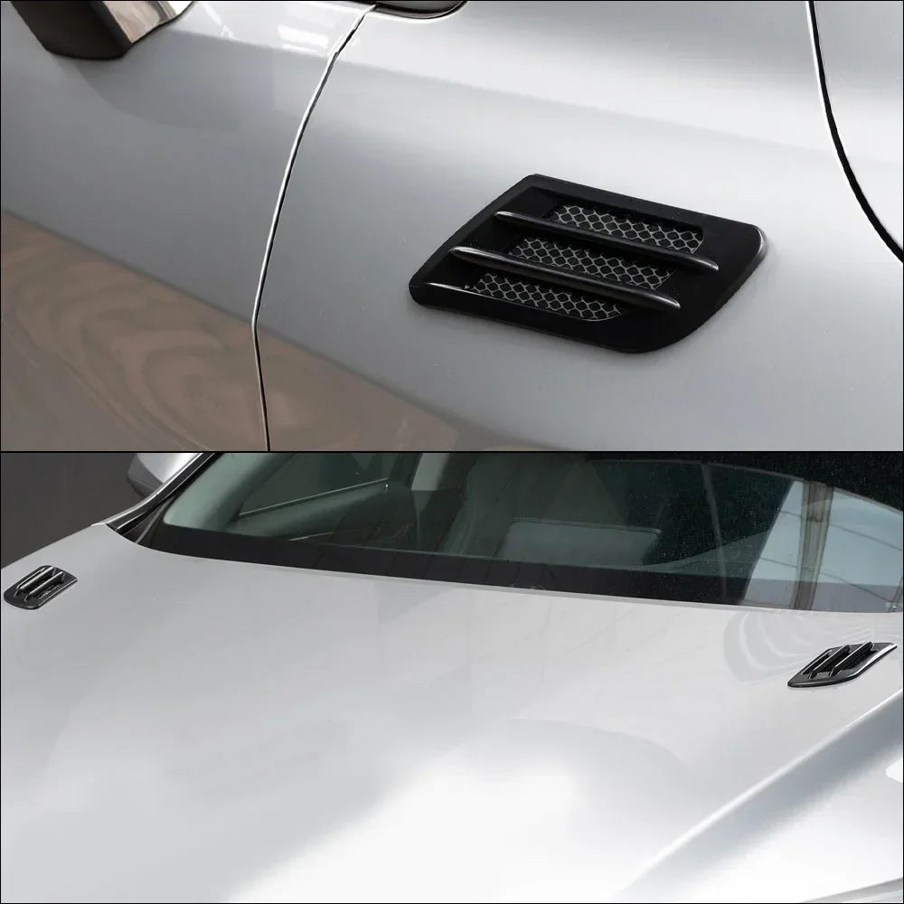 Car Side Air Flow Vent Hole Cover Fender Intake Grille Duct Decoration Sticker 2Pcs 3D Plastic Auto Intake Sticky Exterior Decor