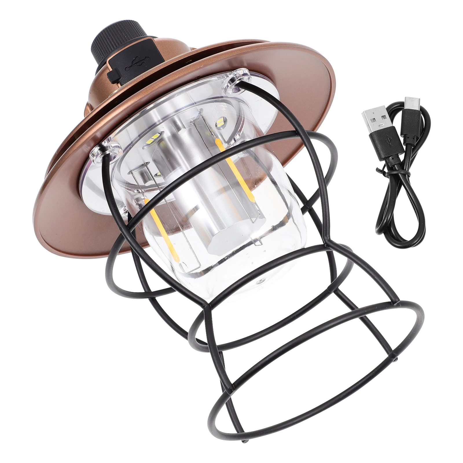 

Portable Camping Lantern Alloy Retro Decorative Hanging Tent Light Rechargeable Operated Outdoor LED Lamp