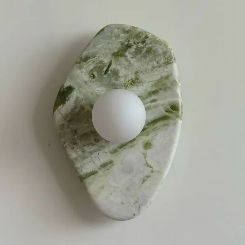 Irish Green Marble Modern Wall Lamp French Decorative Designer Atmosphere Lamp for Villa Bedroom Living Room Custom