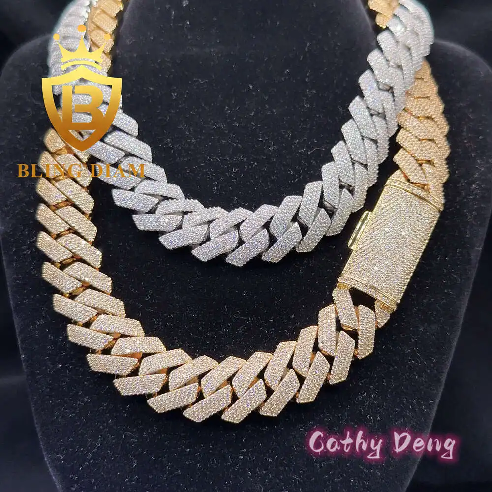 Ready Shipping Blingdiam Hip Hop Jewelry 20mm Cuban Link Chain Necklace Iced Out 5a+ Cz Diamond Miami Cuban Chain