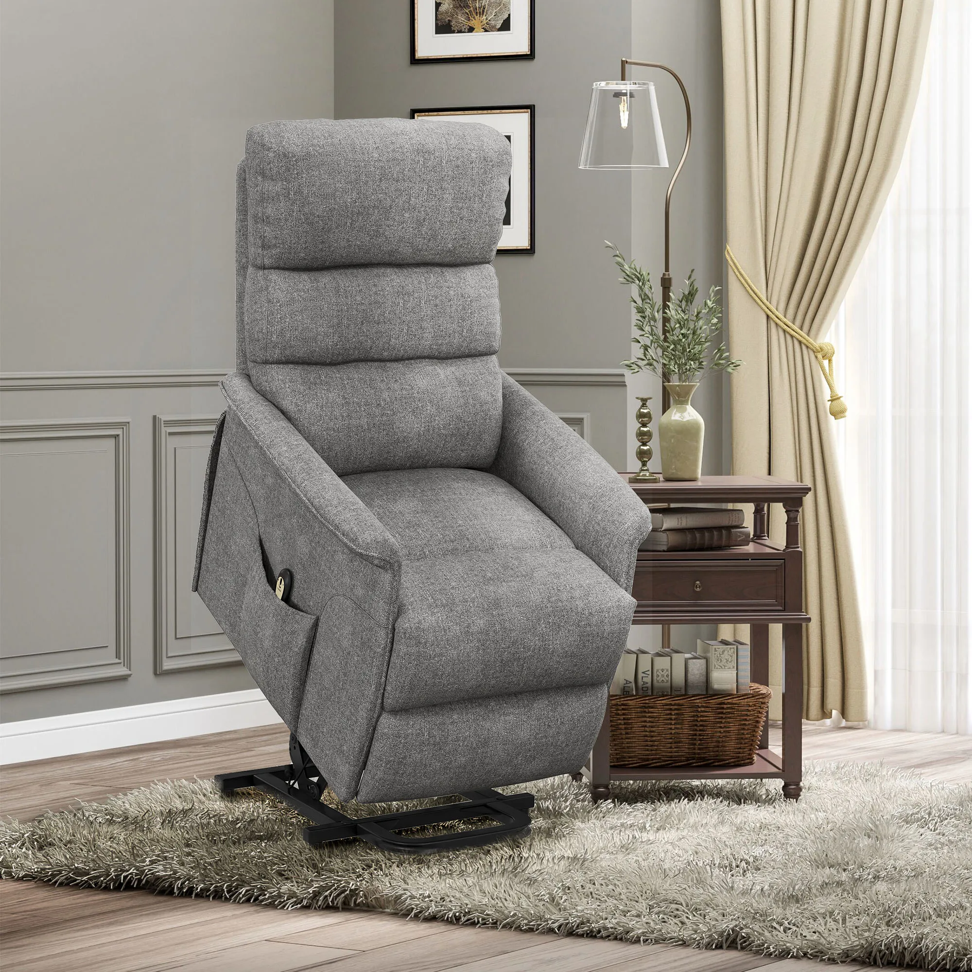 HOMCOM electric recliner recliner lift people Gray