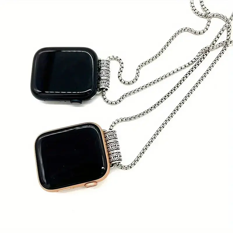 Necklace Adapter Pendant For Apple Watch Band 44mm 40 45 41 38 42 46mm Metal Chain Necklace Strap For iWatch S10 9 8 7 6 5 4 SE