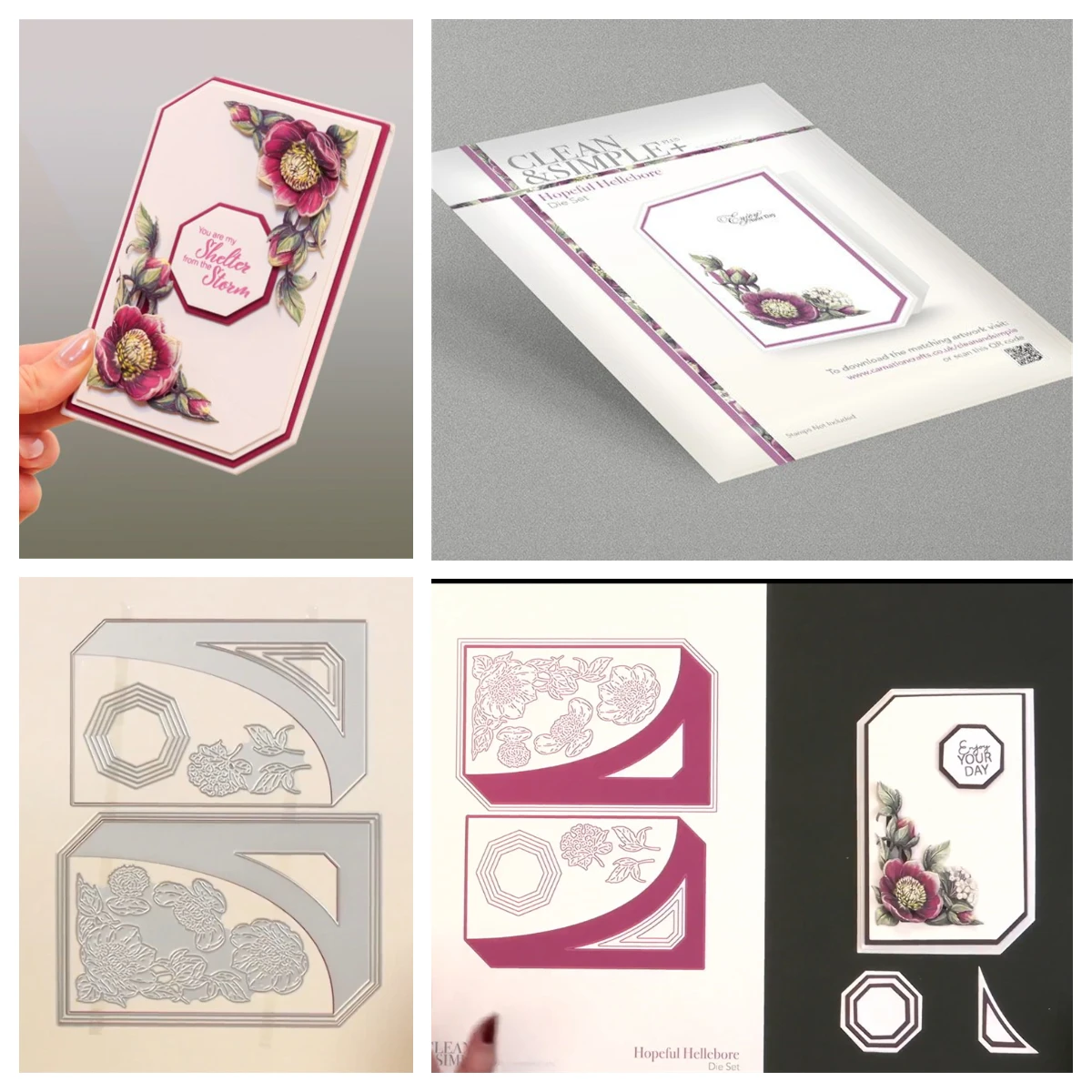 

Hopeful Hellebore Metal Cutting Dies Scrapbooking DIY Album Paper Card Embossed Craft Supplies Slot & Stand Card Shape Die Set