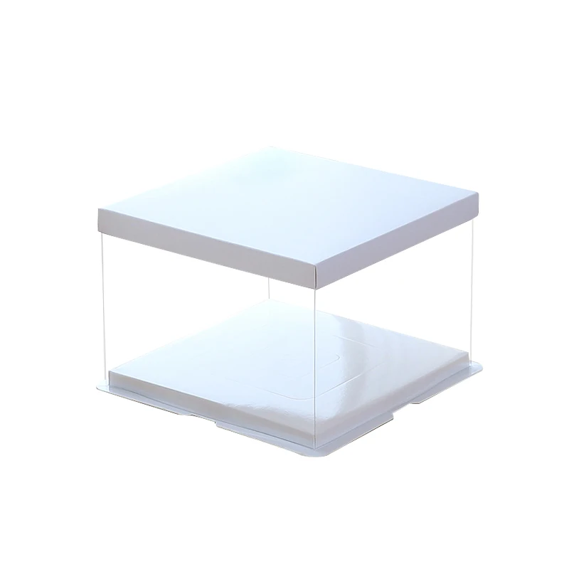 

Transparent birthday cake box 4 inches 6 inches 8 inches 10 12 468 single layer raised square packaging box