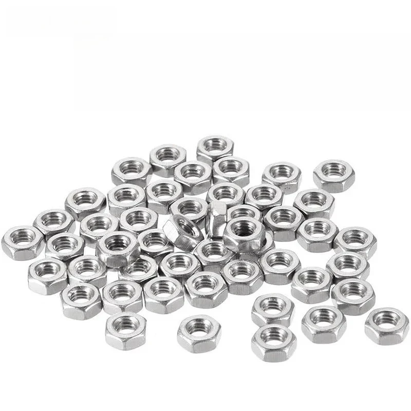 

Hexagon Hex Nuts M1 M1.2 M1.4 M1.6 M2 M2.5 M3 M3.5 M4 M5 M6 M8 M10 M12 M14 M16 M18 M20 Hex Nut 304 Stainless Steel DIN934 Metric