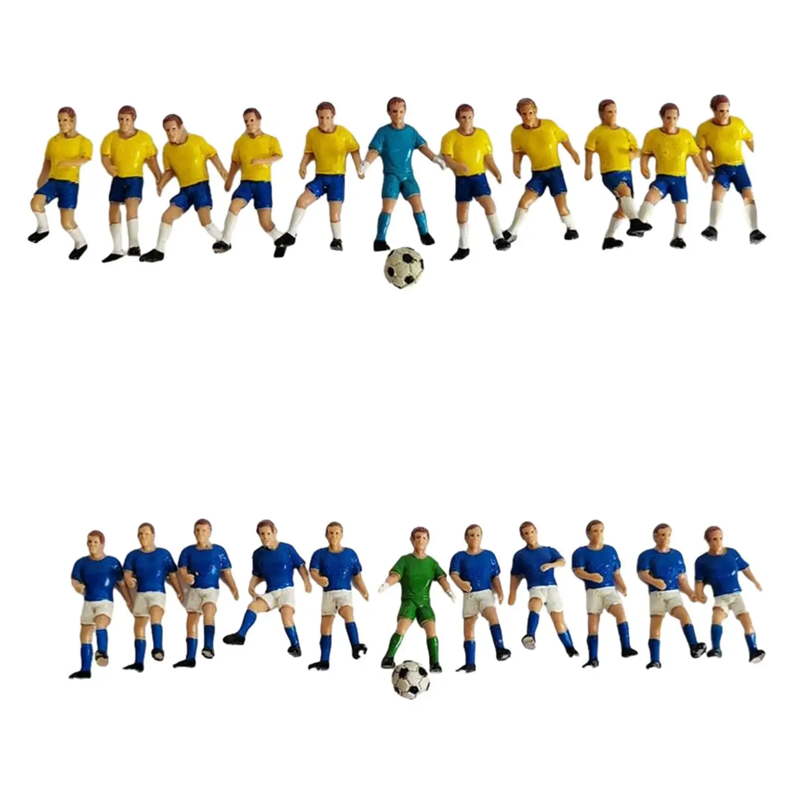 

11 Pieces Miniature Soccer Player Toy Figures Crafts for Architecture Model
