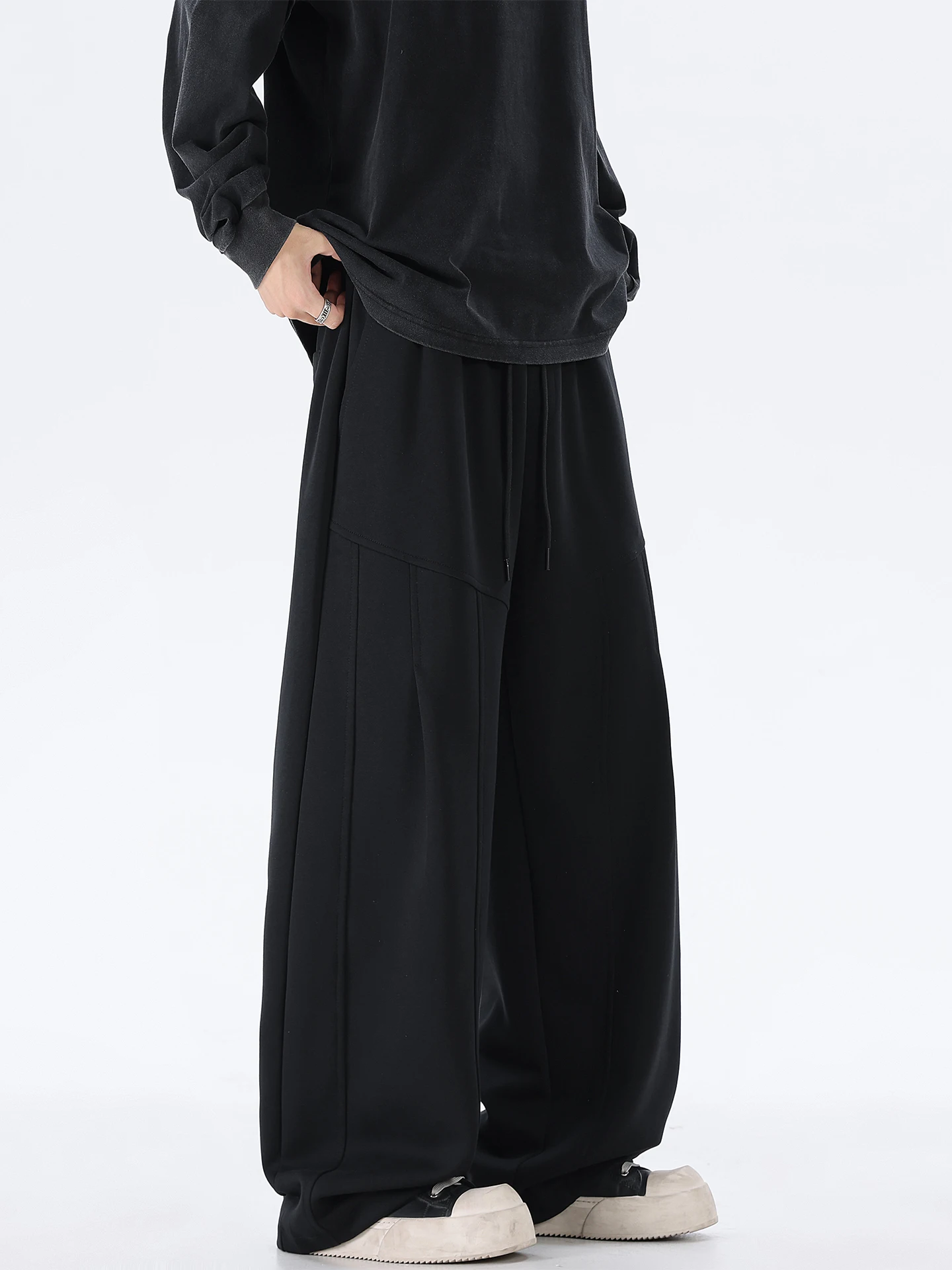 

Мужские повседневные брюки XWWF: прямые, широкие, свободного кроя, в американском стиле, осенняя новинка, модные, прочные, прямые брюки-трубы