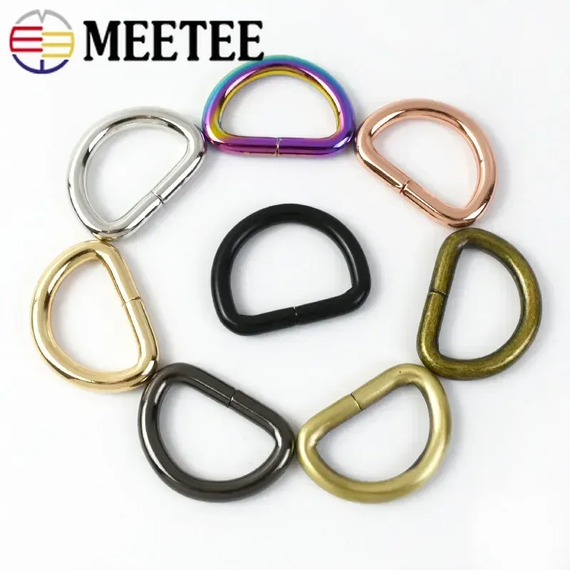 10/20/50Pcs Meetee 25mm Metal O Dee D Ring Buckles Webbing Clasp DIY Bags Purse Strap Belt Dog Collar Chain Hardware Accessories