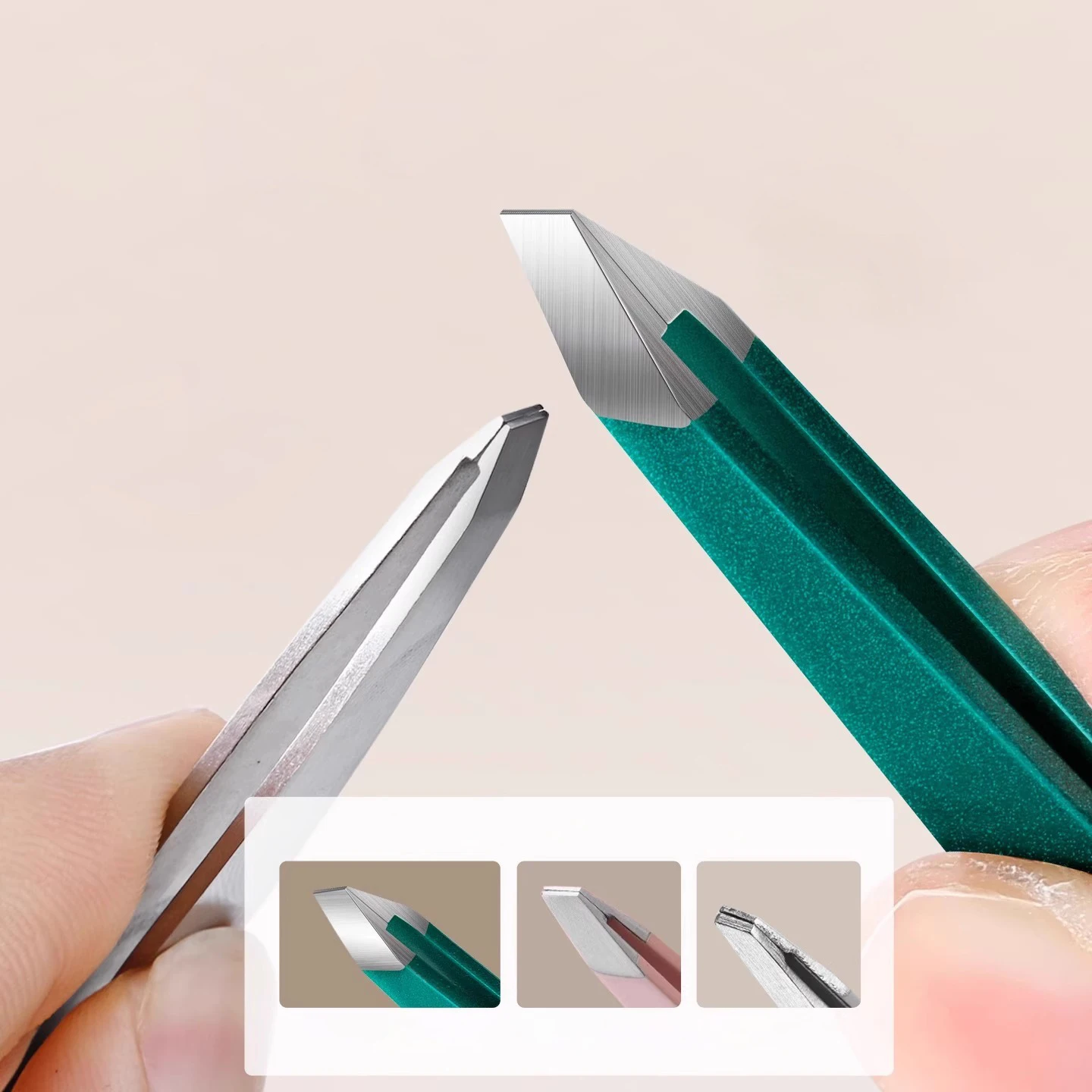Stainless Steel Eyebrow Tweezers Multi Tip Slant Point Flat Angled Precision Facial Hair Removal Brow Plucker Makeup Tool