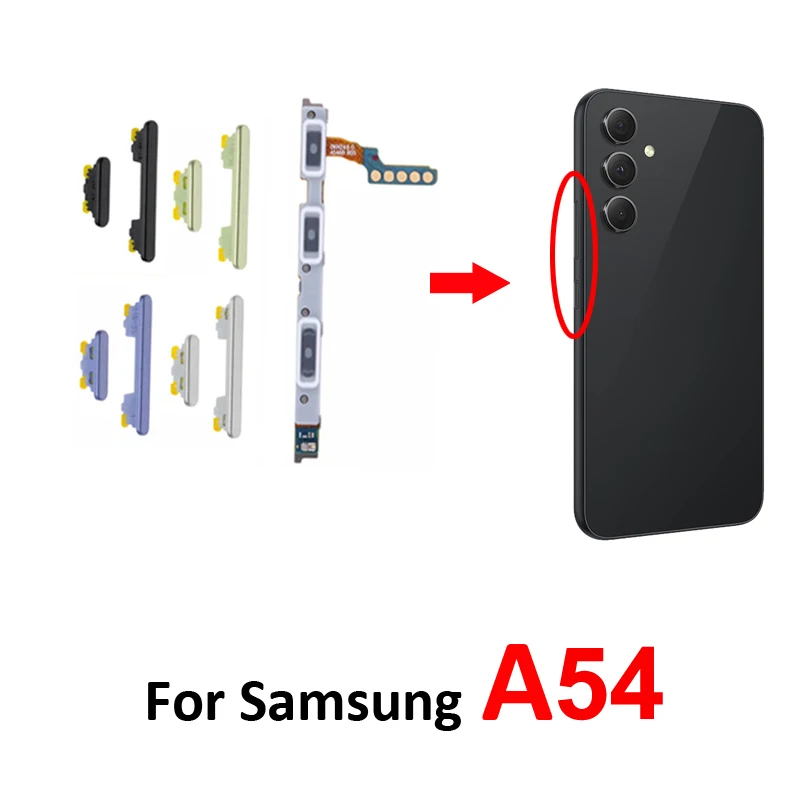 لهاتف سامسونج جالاكسي A54 5G A546 زر حجم الطاقة الجديد على إيقاف التحكم مفتاح كابل مرن داخلي جزء لهاتف سامسونج A54