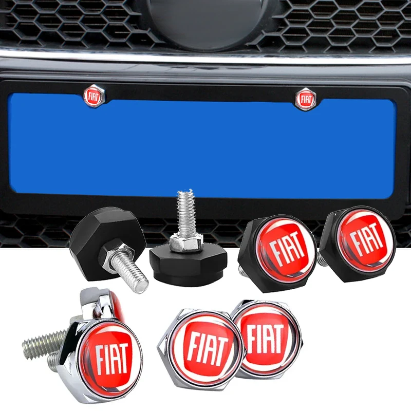 Parafusos, Porcas e Logotipo de Aço Inoxidável para Placa de Carro Fiat Uno TIPO MOBI 124 Spider 500 Doblo Idea Linea Freemont Panda Seicento